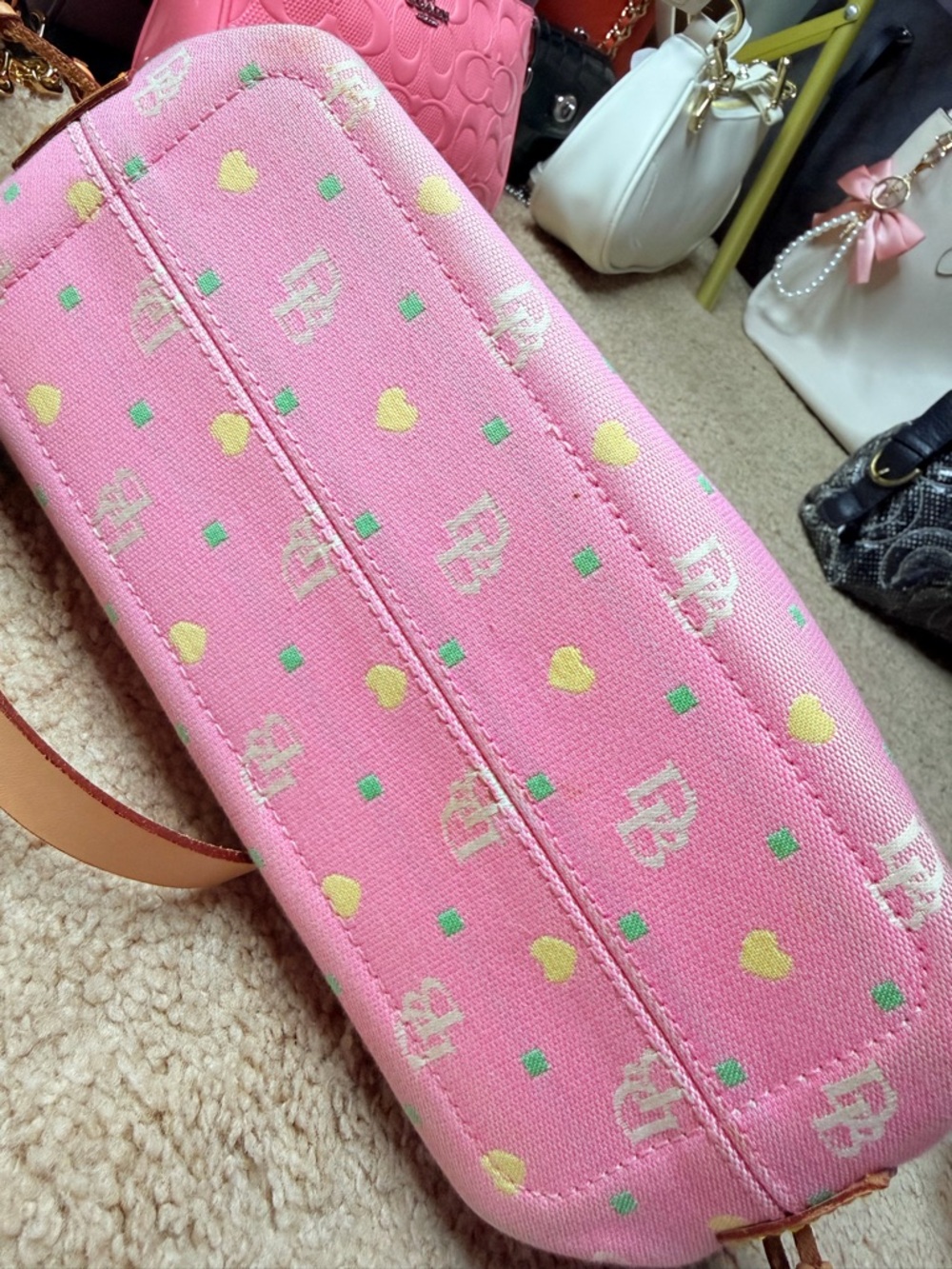 Dooney & Bourke Pink Satchel with Tan Details - Picture 4 of 16
